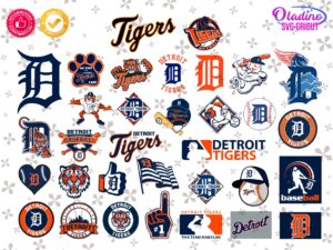 Detroit Tigers SVG Bundle, MLB Detroit Vector Design PNG