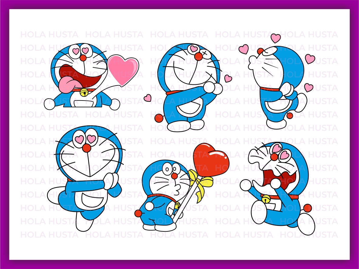 Doraemon SVG Bundles Doraemon Love Valentines day Clipart Vectorency Vectorency Marketplace