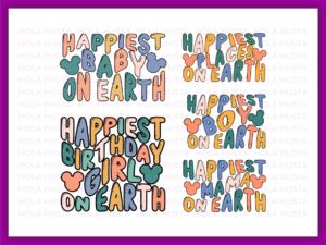 Happiest SVG Bundle, Mouse, Happiest On Earth, Mom, Sister, Boy