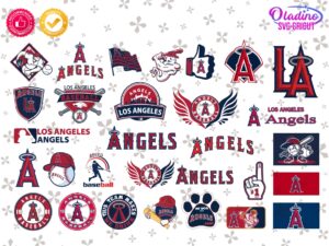 Los Angeles Angels SVG Bundle, MLB Cricut Logo LA Angels