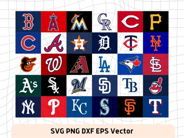 MLB Baseball Logo Symbol Bundle SVG DXF PNG EPS Vector