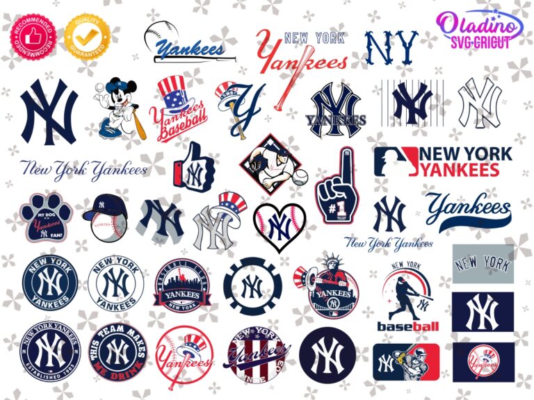 New York Yankees Clip Art Logo Bundle, Yankees SVG, PNG, Dxf Vector MLB