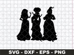 Sanderson Sisters Silhouette Black SVG Vector PNG