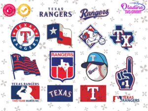Texas Rangers SVG Bundle, MLB Ranger Baseball Vector Design