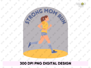 strong mom run png file