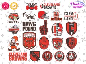 Cleveland Browns Logo SVG Digital, Transpaarent, Helmet, Cricut PNG EPS DXF