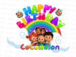 Cocomelon Birthday Cake Topper PNG PDF Design