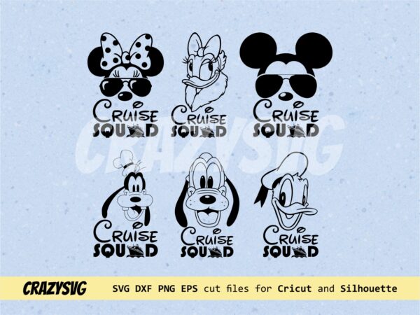 Cruise Squad Svg Bundle Cruise Trip Family Vacation Mouse And Friends