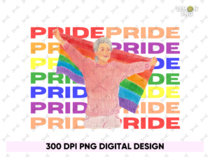 Female holding pride flag rainbow LGBTQ Design