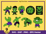 Hulk svg Cut Files Super Hero Cartoon Bundle PNG