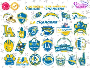Los Angeles Chargers Logo SVG Bundle, Instant Download EPS PNG DXF