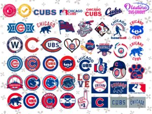 MLB Design Chicago Cubs SVG, Digital Cut Files, Baseball Clipart PNG Vector
