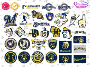 MLB Milwaukee Brewers SVG Design, Digital Cut Files, Milwaukee Brewers Baseball Clipart PNG Vector