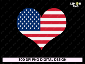 Memorial Day American Flag Heart Shirt Design