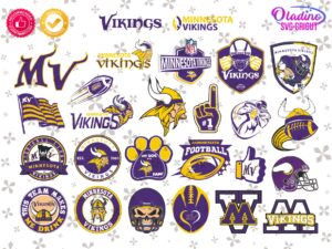 Minnesota Vikings NFL Logo SVG Vector Clipart American Football Kit