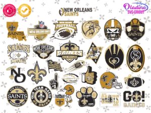 New Orleans Saints NFL SVG Bundle - Instant Download - High Quality Files for Cricut, Silhouette, and Other Cutting Machines