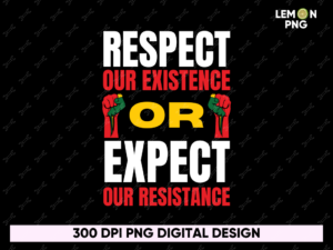 Respect our Existence or Expect Our Resistance Juneteenth Shirt Design