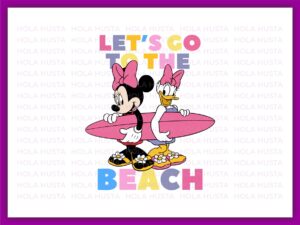 Retro Let's Go To The Beach Svg Image, Summer Trip Family Trip Disney PNG Sublimation DTF DTG Design