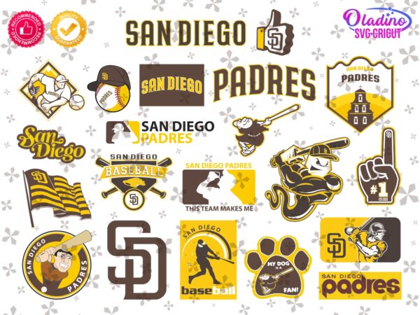 San Diego Padres Logo SVG, MLB Baseball Vector, Padres Logo PNG Instant Download