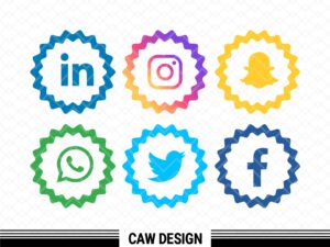Social Media Icon SVG, Whatsapp, Instagram, Twitter, Linkedin, Facebook