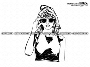 Taylor Swift Half Body Clipart, Taylor Swift SVG, Vector Art