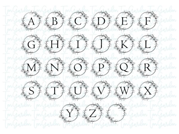 WREATH LETTERS SVG, Laurel Wreath Svg, Laurel Letters