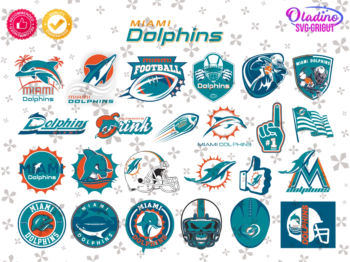 Cricut Miami Dolphins SVG Bundle, Logo Vector, NFL, Football