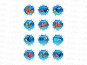 cup cake topper Finding Nemo PNG PDF Design