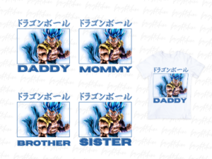 t-shirt family Dragon Ball PNG Sublimation