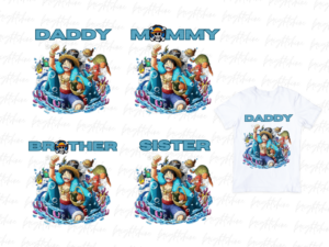 t-shirt family One Piece PNG Sublimation