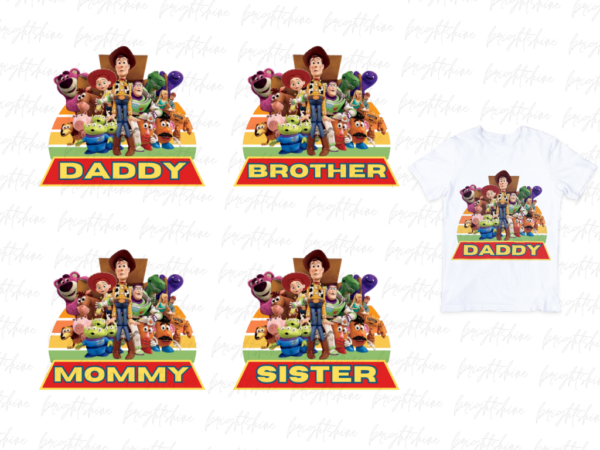 t-shirt family Toy Story PNG Design