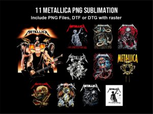 11 Metallica PNG Raster Design for DTF DTG Sublimation