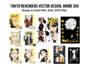 11 Tokyo Revengers Vector Design, Anime SVG, Manjiro, Takemichi Hanagaki PNG