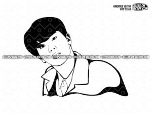 BTS Kim Seok Jin SVG, Jin BTS Vector Line Art