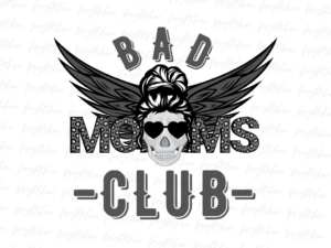 Bad Moms Club Black Glitter Png File
