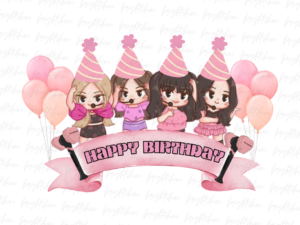 Blackpink Cake Topper PNG, Kpop Birthday Design File