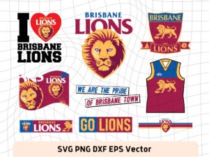 Brisbane Lions SVG, Lions AFL Football Club PNG, Australian Football EPS