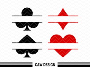 Card Suit Monogram SVG, Card Suits ClipArt
