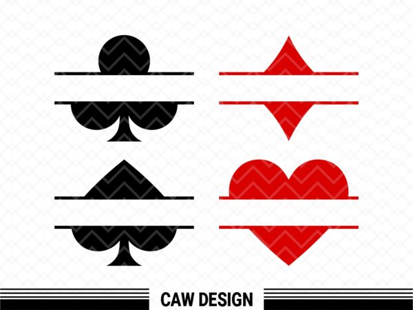 Card Suit Monogram SVG, Card Suits ClipArt