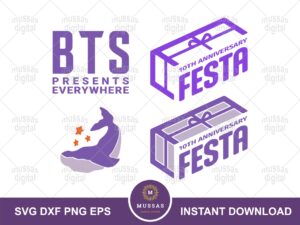 Festa BTS SVG, 10th Anniversary BTS 2023, PNG, Vector
