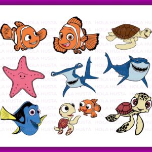 Finding Nemo Cartoon Svg Cut File Bundle, Nemo, Marlin, Dory SVG and More