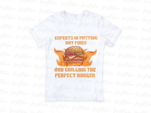 Firefighter Experts in Putting Out Fires and Grilling the Perfect Burger PNG Design