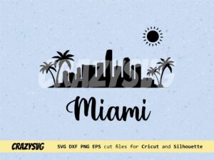Florida Vibes Miami Skyline in SVG for Spring Break
