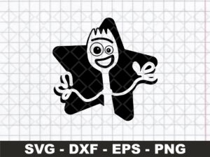 Forky Star SVG Toy Story outline