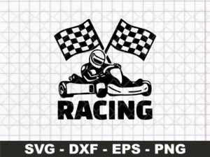Goal flags and kart racing SVG