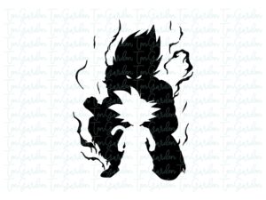 Goku Dragon Ball Outline Silhouette Stencil Svg