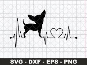 Interesting heartbeat Chihuahua Dog SVG
