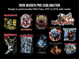 Iron Maiden PNG Raster Design for DTF, DTG and Sublimation, Ready to Print