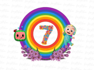 Kids Cocomelon Birthday Party 7 PNG, Transparent Background, DTF, DTG File Sublimation
