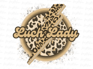 Leopard Lunch lady sublimation designs png